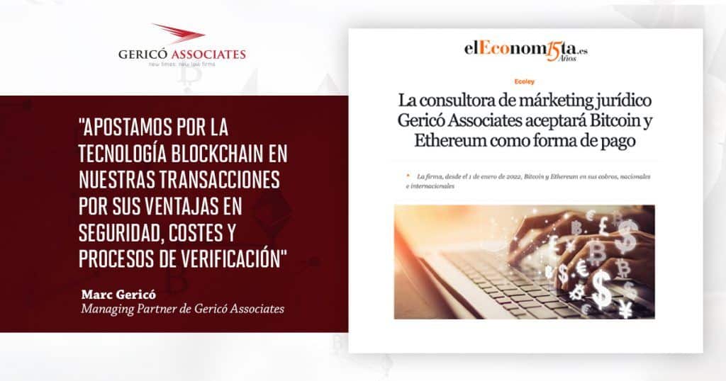 Gericó Associates to accept Bitcoin and Ethereum as a form of payment 2 Gericó Associates to accept Bitcoin and Ethereum as a form of payment - Gericó Associates